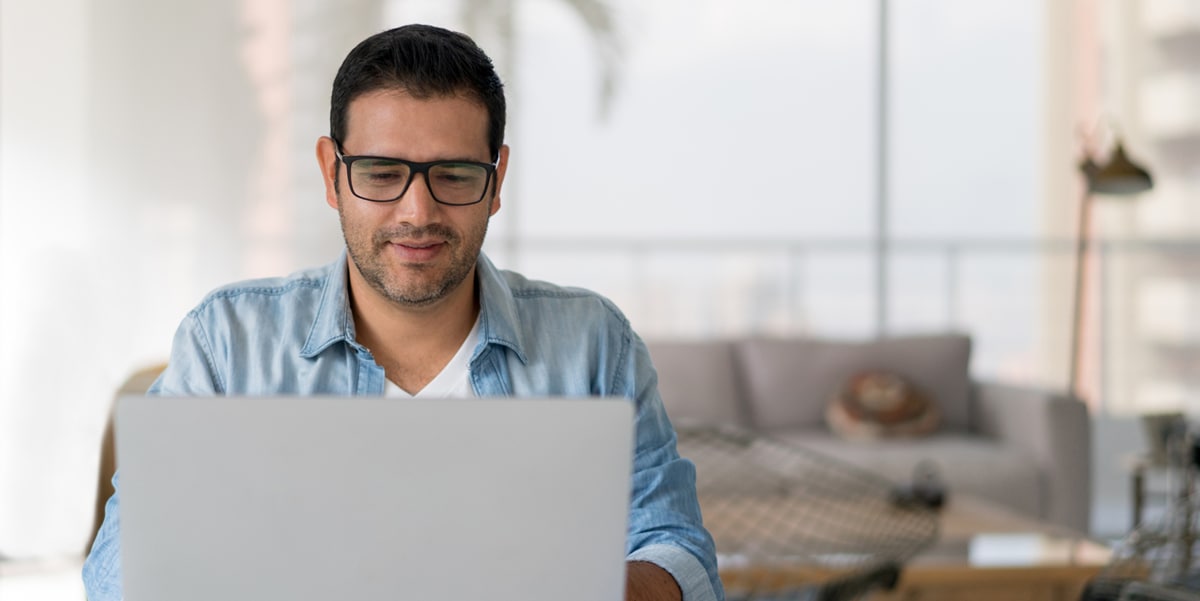 man working at desk