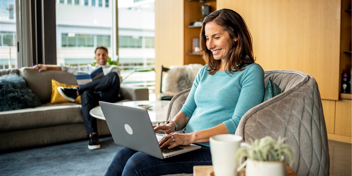 woman working at a computer