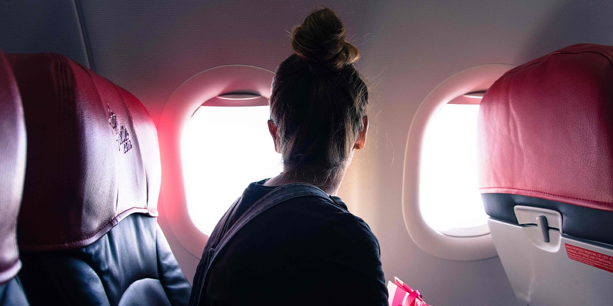 inside airplane