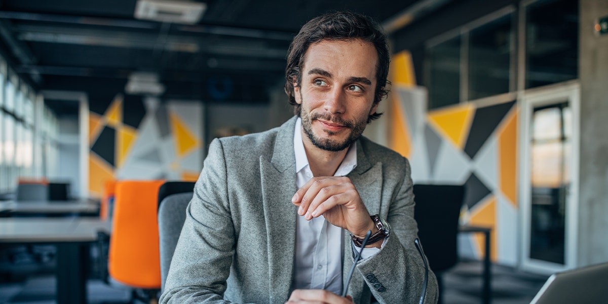 businessman working on a laptop