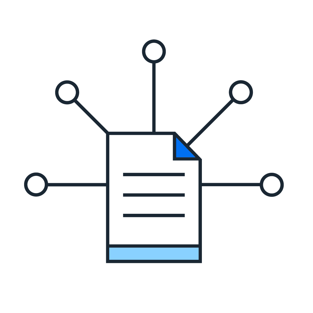 graphic of document with connected spokes