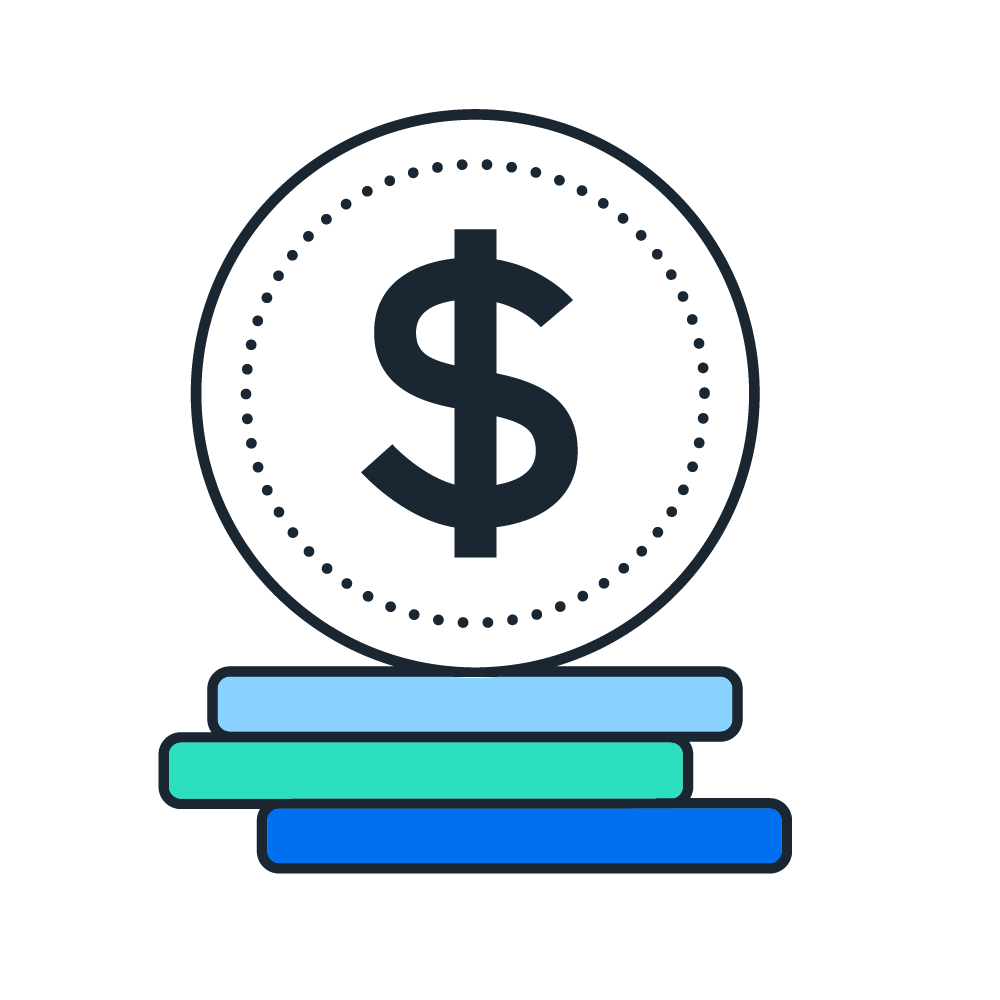 Dollar coins pictogram