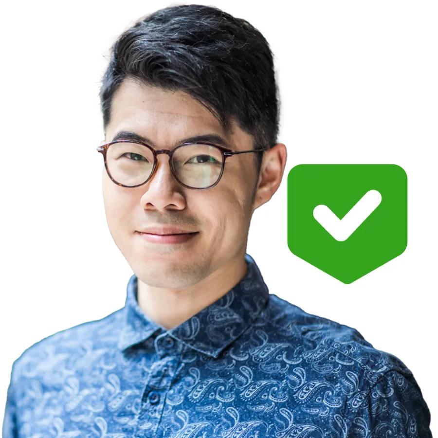 Man who is excited about a completion